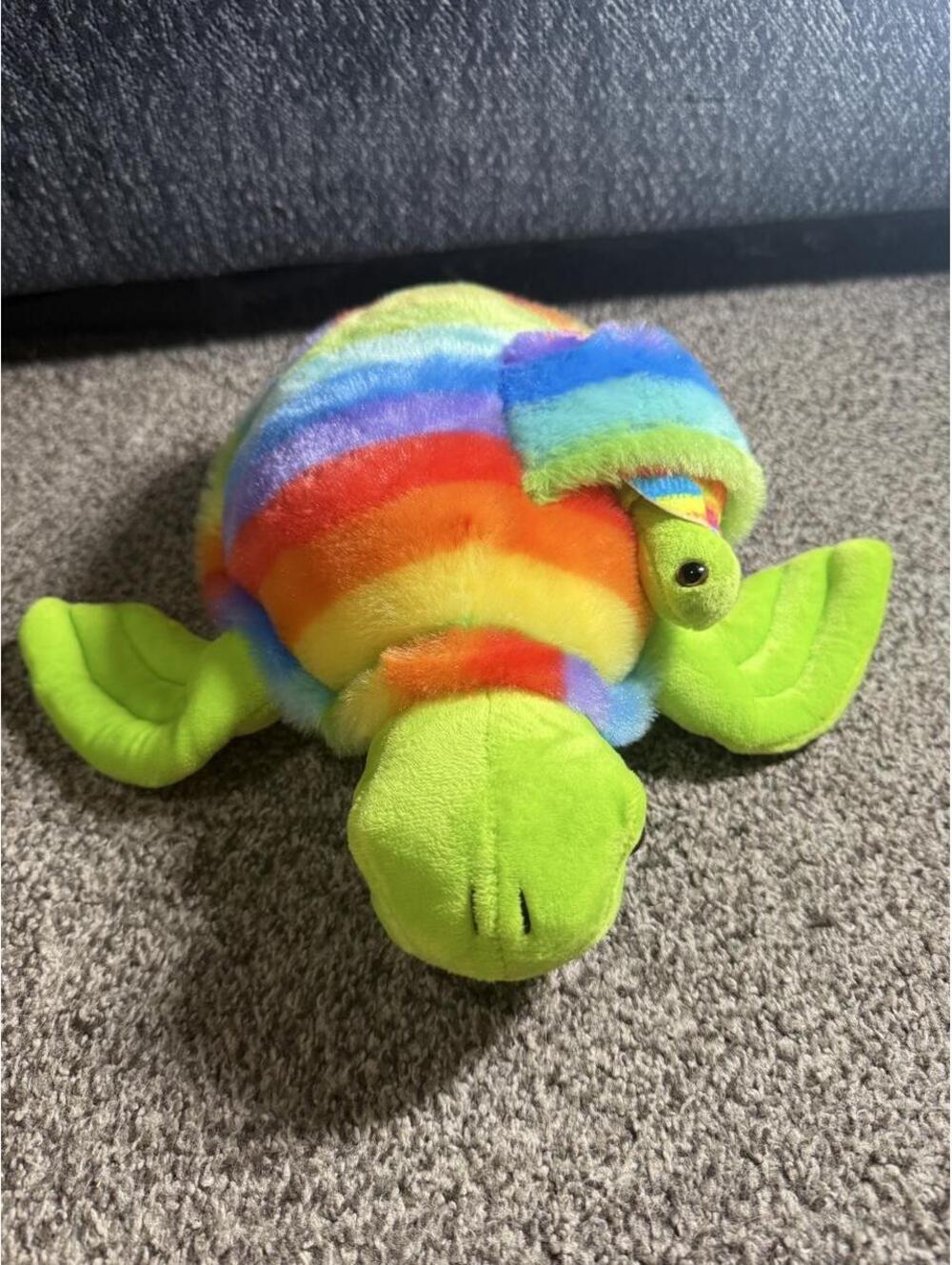 Funstuff Mother and Baby Rainbow Sea Turtle plush set